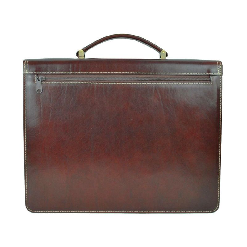 Luxusná perfektná kožená aktovka č.8040 v hnedej farbe