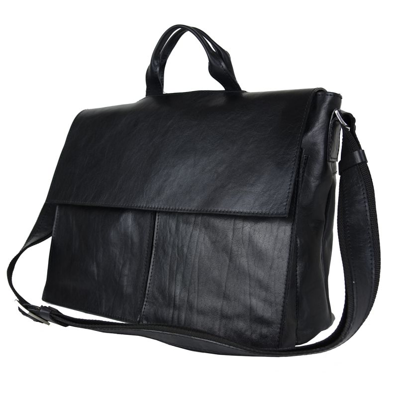 Luxusná kožená aktovka z prírodnej kože č.8388 v čiernej farbe