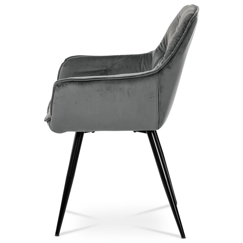 Jedálenská stolička, sivá, zamatová látka, DCH-421 GREY4