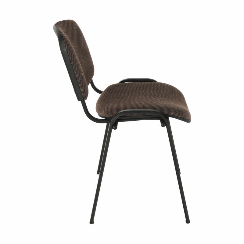 Kancelárska stolička, hnedá látka, čierny kov, ISO NEW C-24