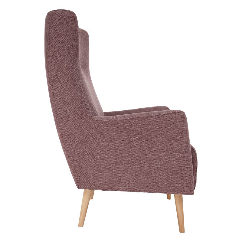 Kreslo ušiak, buk drevo, staroružová látka, SAMY