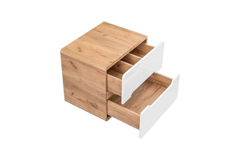 Skrinka do kúpeľne, 60cm, dub craft zlatý, biely lesk, ARUBA WHITE 828