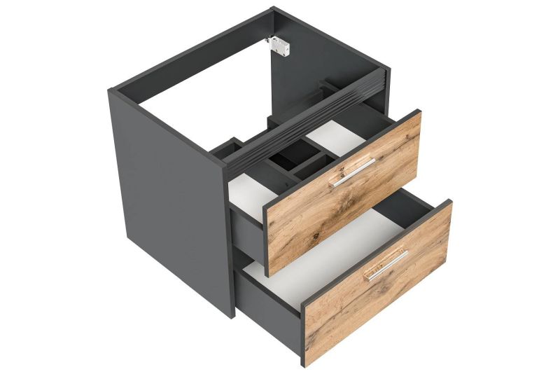 Skrinka pod umývadlo, 60cm, dub wotan, antracit, IBIZA ANTRACIT 820