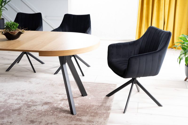 Jedálenská stolička, čierna látka, nohy kov čierny, Signal, AZALIA VELVET