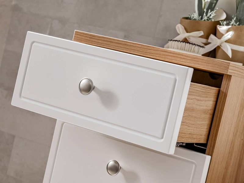 Skrinka do kúpeľne, 35cm, dub artisan, biela, SAMOA 810