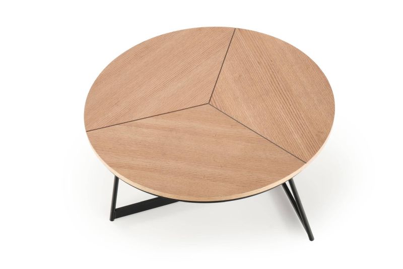 Konferenčný stolík, 80x80cm, čierny, dub natural, HALMAR, KARIDA