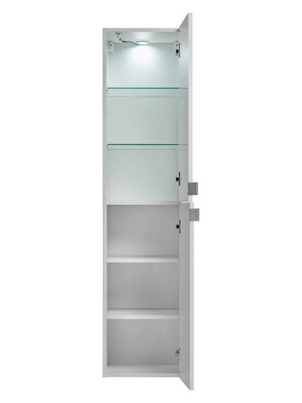 Vysoká skrinka, 35cm, biela, LEONARDO WHITE 80-00-B-2D