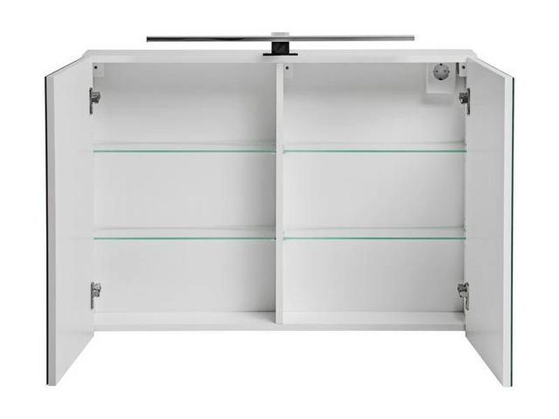 Skrinka so zrkadlom, 90cm, biela, LEONARDO WHITE 84-90-B-2D