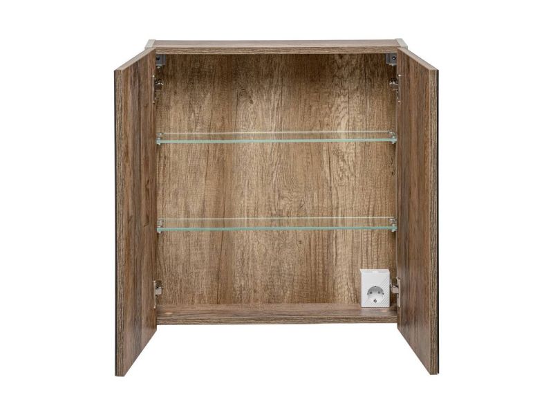 Skrinka so zrkadlom, 80cm, sivý krém, SANTA FE TAUPE 84-80-A-2D