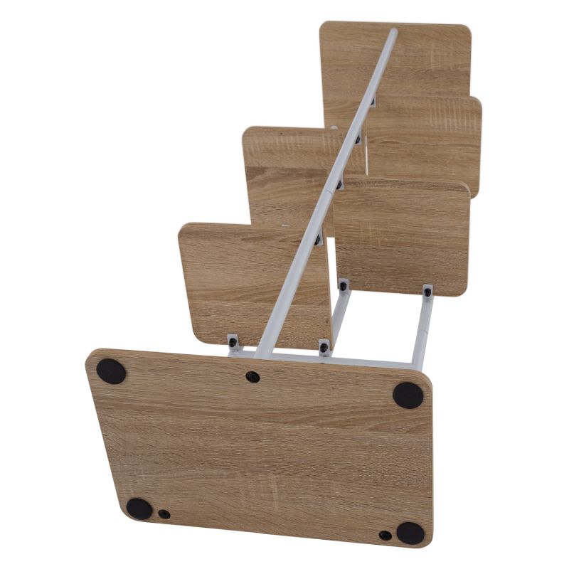 Stojan na kvety, kov biely, DTD dub sonoma, LEDOR TYP 2