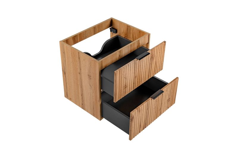 Skrinka pod umývadlo, 60cm, dub wotan, ADEL OAK 82-60-B-2S