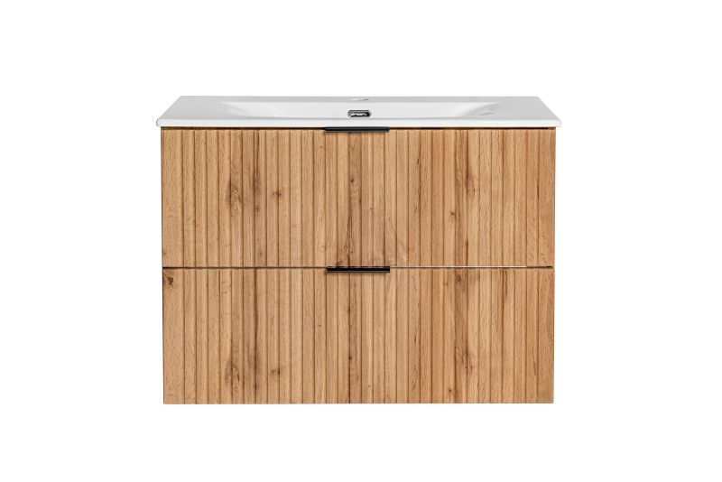 Skrinka pod umývadlo, 80cm, dub wotan, ADEL OAK 82-80-B-2S