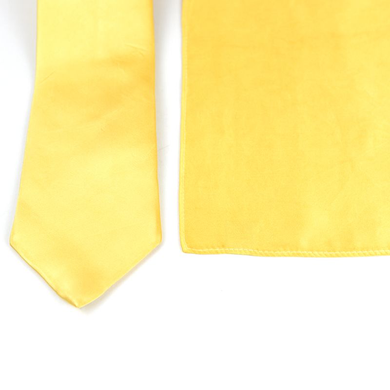 Hodvábna kravata a vreckovka v zlatej farbe, Slovenská výroba 100% hodváb