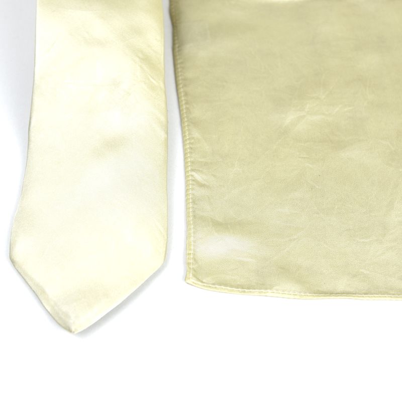 Hodvábna kravata a vreckovka v zeleno zlatej farbe, Slovenská výroba 100% hodváb