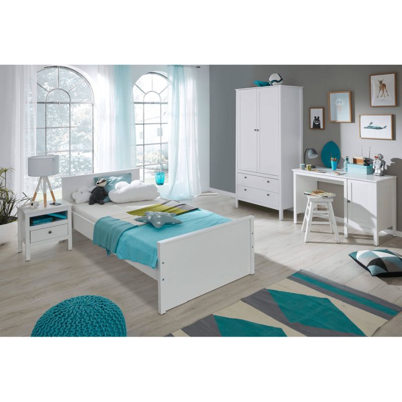 Posteľ, 90x200, biela, OLJE