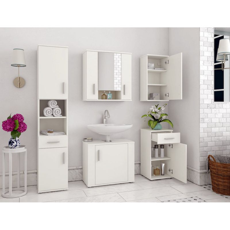 Závesná skrinka, 38cm, matná biela LESSY NEW 04