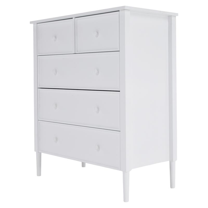 Komoda, 80cm, 5-zásuvková, biela, TEANA