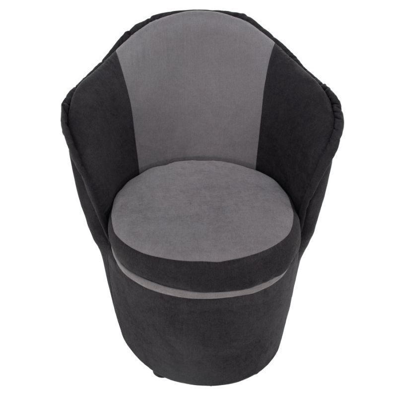 Kreslo s úložným priestorom, tmavosivá a svetlosivá látka, PERSI