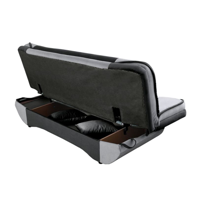 Rozkladacia pohovka, látka svetlosivá, tmavosivá, GURU