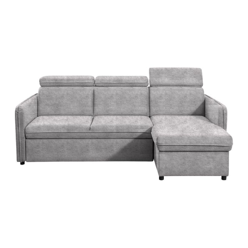 Rozkladacia sedacia súprava, svetlosivá látka, ALECHANDRO B ROH