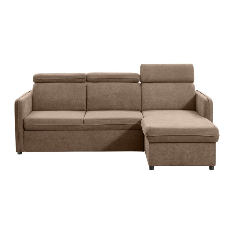 Rozkladacia sedacia súprava, sivohnedá Taupe látka, ALECHANDRO A ROH