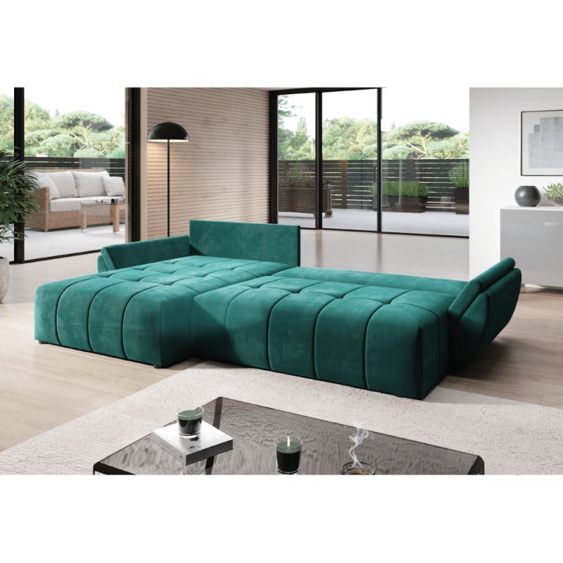 Univerzálna sedacia súprava, látka smaragdová, BELD ROH