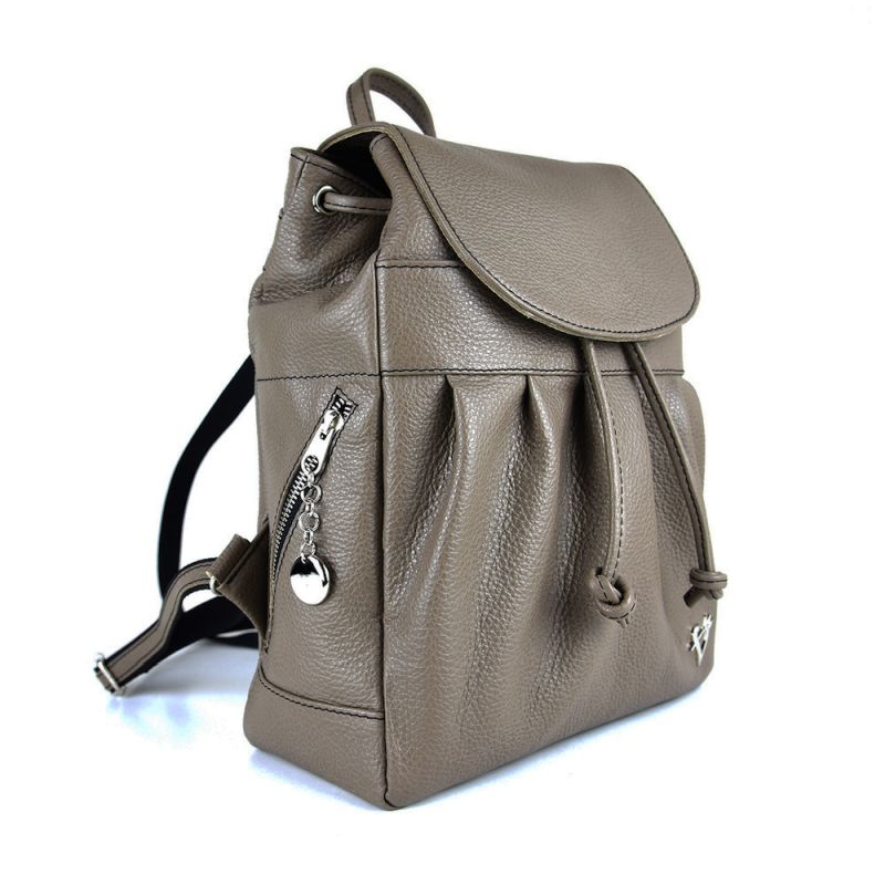 Luxusný kožený ruksak z pravej hovädzej kože č.8665 v khaki farbe