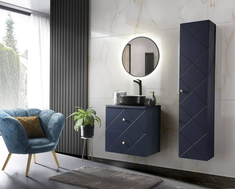 Kúpeľňová doska, 120cm, modrá, ELEGANCE BLUE 89-120-B