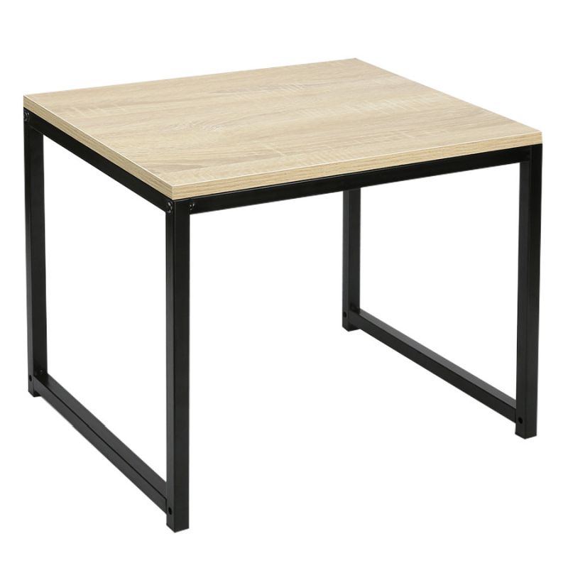 Set 2 konferenčných stolíkov, 100x40cm, dub sonoma, čierny, KASTLER NEW TYP 2