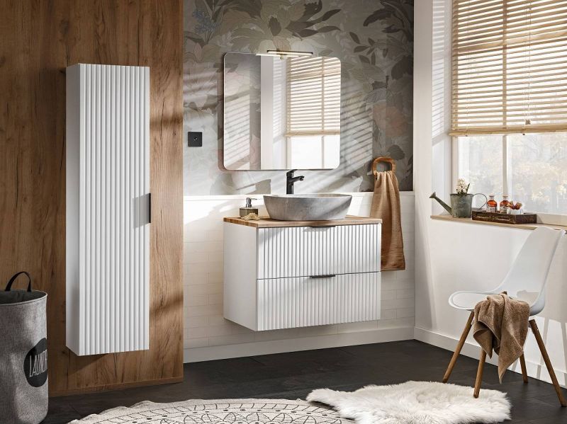 Skrinka pod umývadlo, 60cm, biela, ADEL WHITE 82-60-B-2S