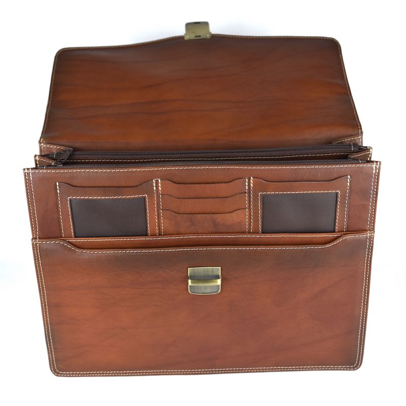 Luxusná kožená pracovná aktovka v cigaro farbe č.8129 (Limitovaná edícia)