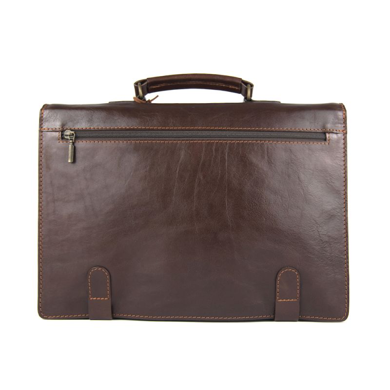 Vintage kožená aktovka č.8375 v tmavo hnedej farbe