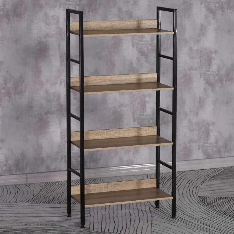 Regál, 60cm, kov, MDF, dub, GD-314 OAK