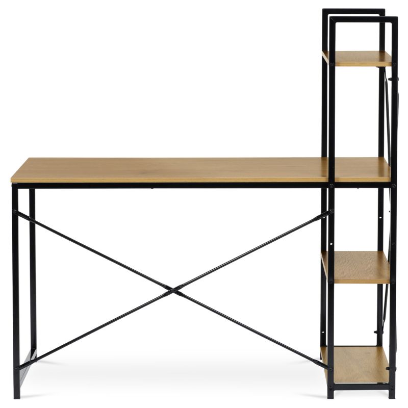 Pracovný stôl, s regálom, 120x60cm, MDF, dub, GD-520 OAK