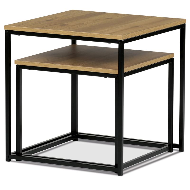 Set 2 ks stolíkov 50x50cm, MDF Divoký dub, AF-076 OAK