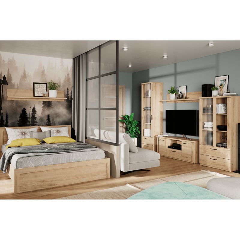 TV stolík, 135cm, dub navarra, DORSI 2D1S