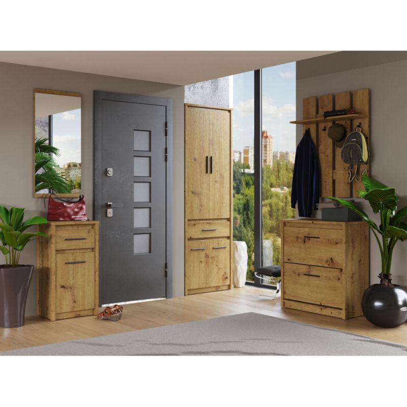 Skriňa, 70cm, kombinovaná, dub artisan, AIRON 4D1S