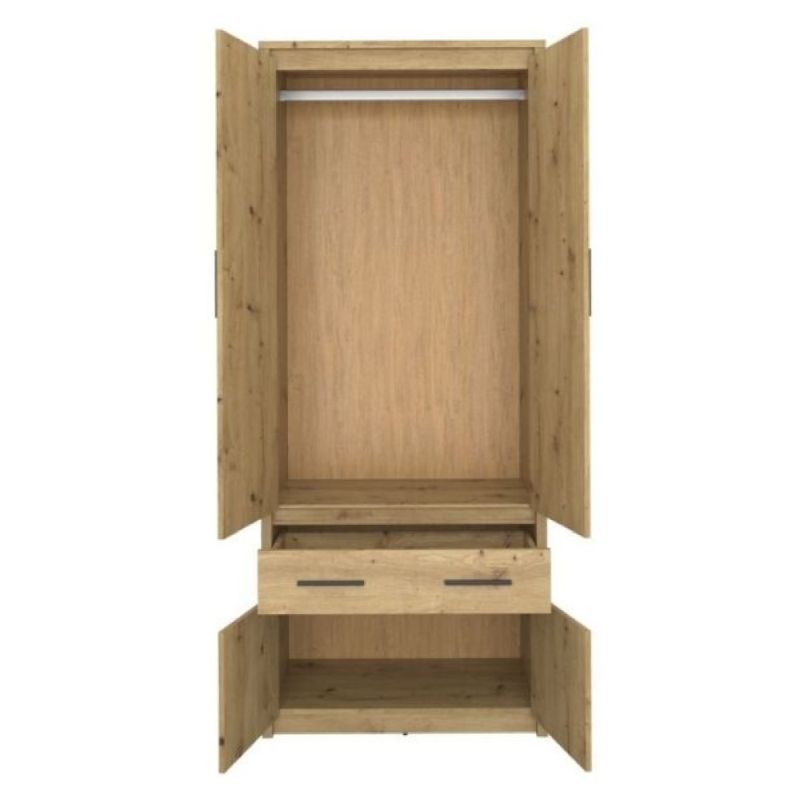 Skriňa, 86cm, kombinovaná, dub artisan, AIRON 4D1S