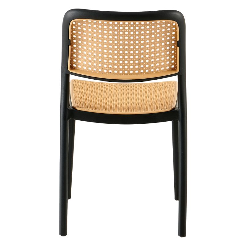 Stohovateľná stolička, čierny a béžový plast, RAVID TYP 1