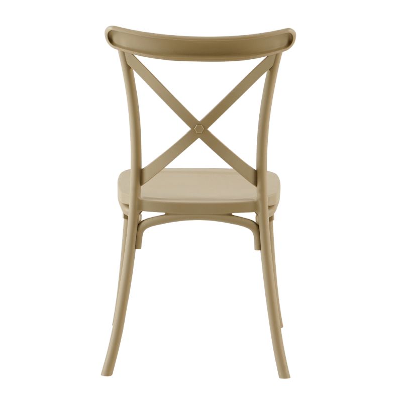 Stohovateľná stolička, sivohnedý plast, SAVITA