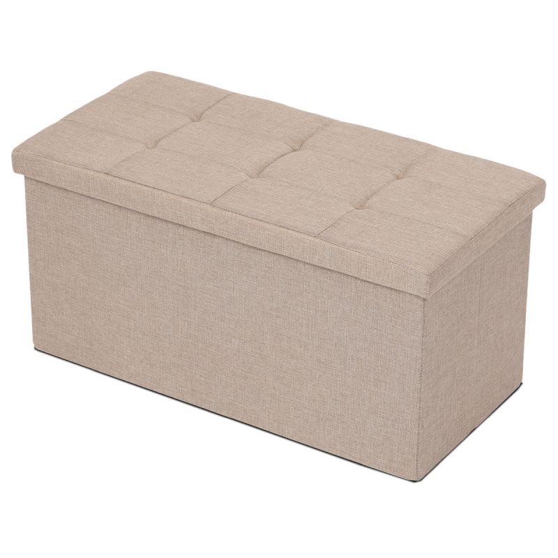 Taburet, 76cm, úložný priestor, látka, béžová, TAB-462 CRM2