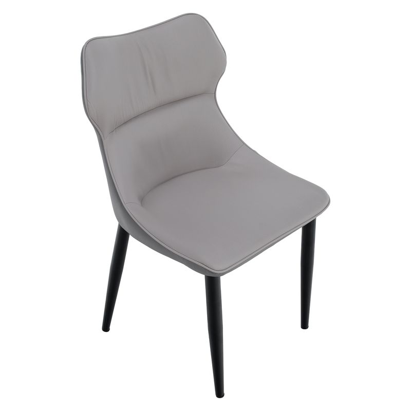 Jedálenská stolička, svetlosivá a tmavosivá látka, nohy kov čierny, TABITA