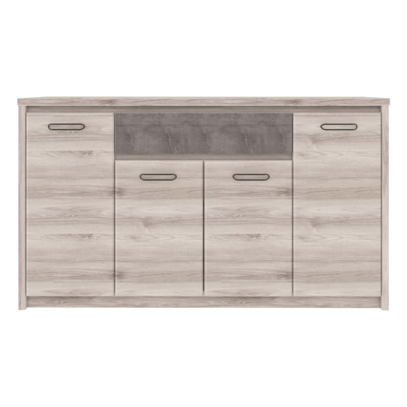 Komoda, 166cm, kombinovaná, gaštan nairobi, onyx, JESI 4D1S