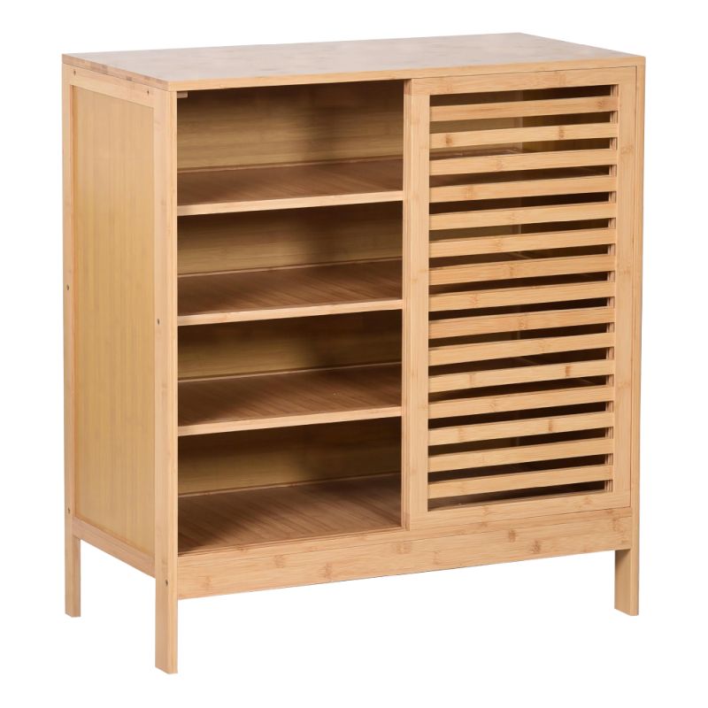 Botník, 80cm, 4-policový, bambus, prírodný, NALDO