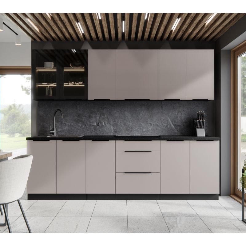 Skrinka na rúru, 60cm, cashmere, čierna, ARAKA 60 DPM-210 2F