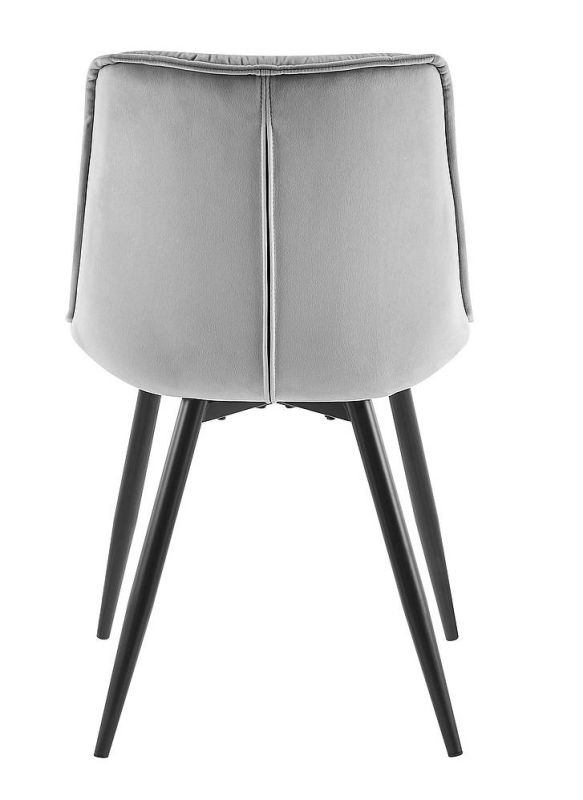 Jedálenská stolička, svetlosivá látka, nohy kov čierny, CHERRY II VELVET