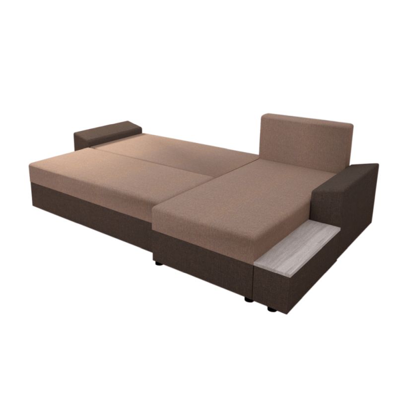 Univerzálna sedacia súprava, látka hnedá, svetlohnedá, FERGUS ROH