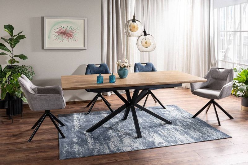 Jedálenská stolička, sivá látka, nohy kov čierny, REMO BREGO