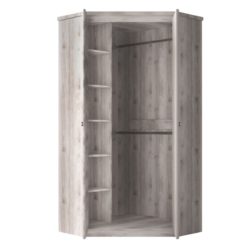 Rohová skriňa, 86cm, kombinovaná, gaštan nairobi, JESI 2D