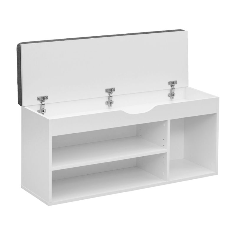 Botník s lavicou, 104cm, biely, FUDDY NEW